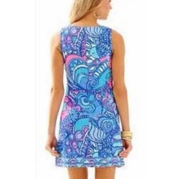 Lilly Pulitzer Blue Abigail Shift Dress Multi Sea Jewels 4 - Picture 3 of 10